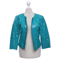 Marc Cain Leather jacket in turquoise
