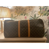 Louis Vuitton Keepall 55 Bandouliere in Tela in Marrone