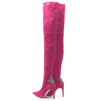 Elisabetta Franchi Boots Leather in Fuchsia