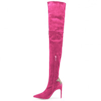 Elisabetta Franchi Boots Leather in Fuchsia