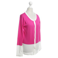 Allude Cardigan in pink / white