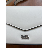 Karl Lagerfeld Umhängetasche aus Leder in Weiß