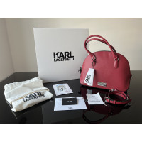 Karl Lagerfeld Handtasche aus Leder in Bordeaux