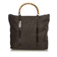 Gucci Bamboo Bag in Cotone in Marrone