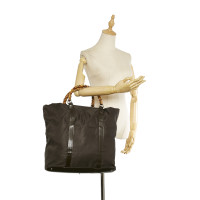 Gucci Bamboo Bag in Cotone in Marrone