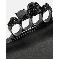 Alexander McQueen Four Rings Leather in Black
