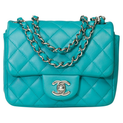 Chanel Shoulder bag Leather in Turquoise