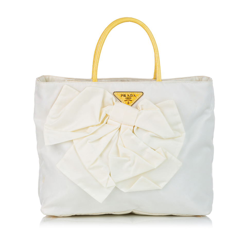 Prada Fiocco Bow Bag en Coton en Blanc