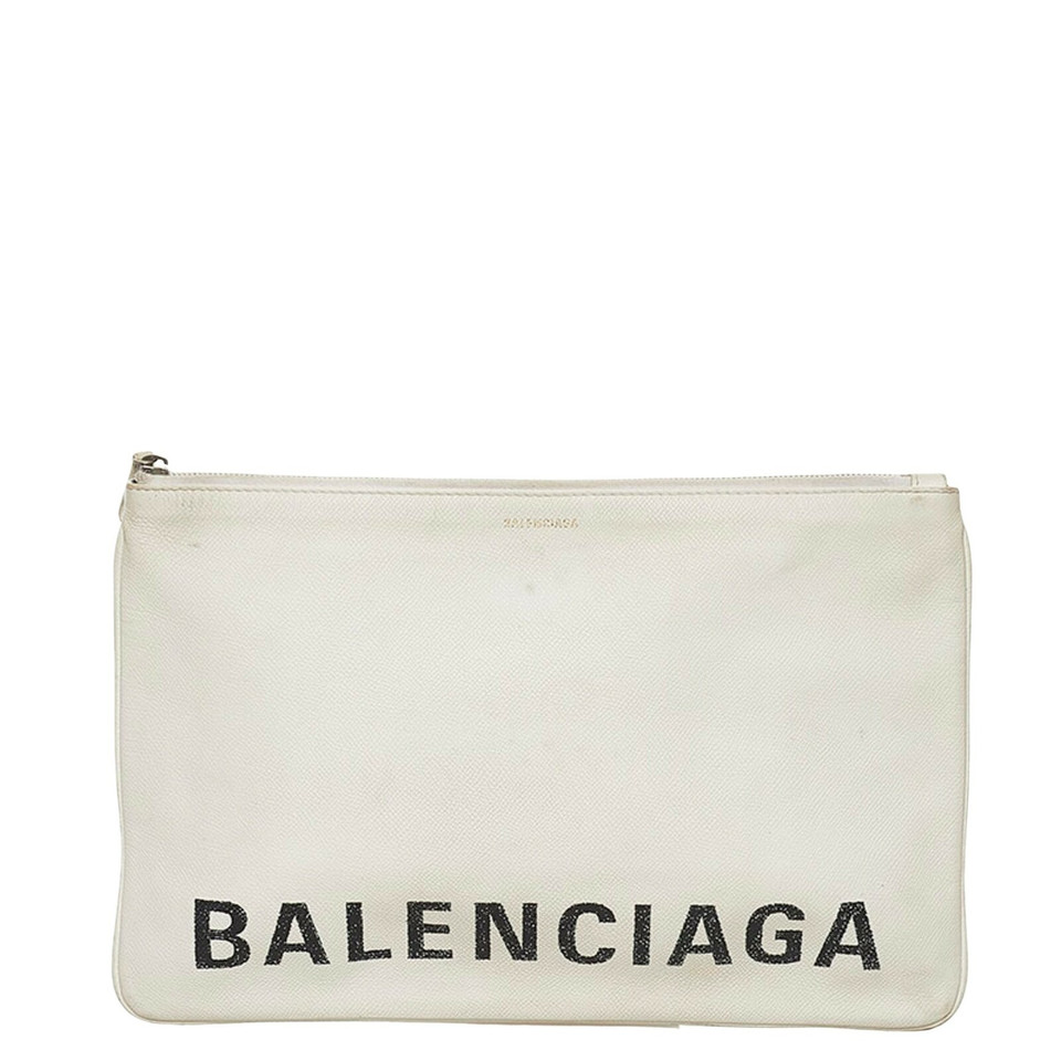 Balenciaga Clutch aus Leder in Weiß