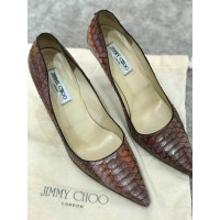 Jimmy Choo Décolleté/Spuntate in Pelle in Bordeaux