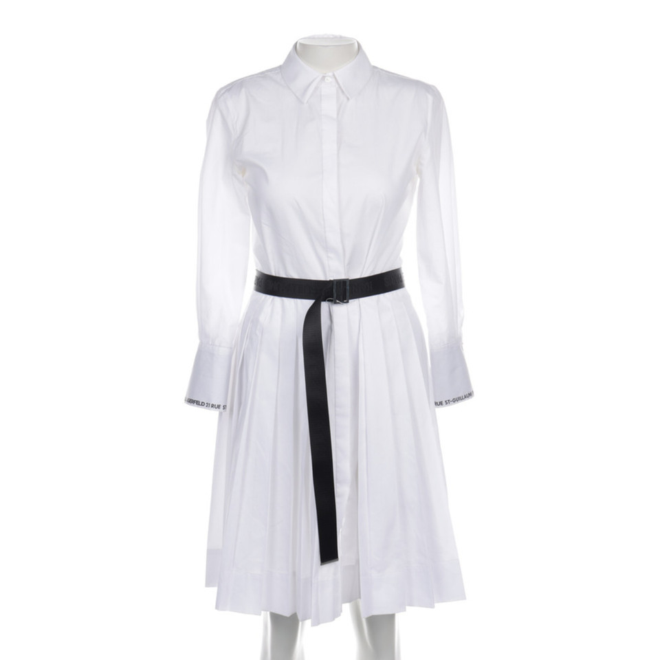 Karl Lagerfeld Kleid aus Baumwolle in Weiß