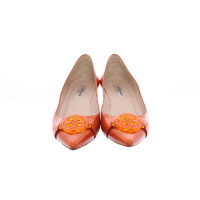 L.K. Bennett Wedges Patent leather in Orange