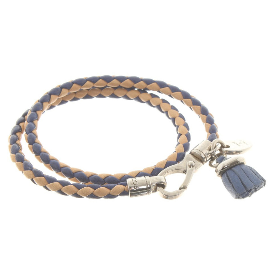 Tod's Leather bracelet in blue / nude