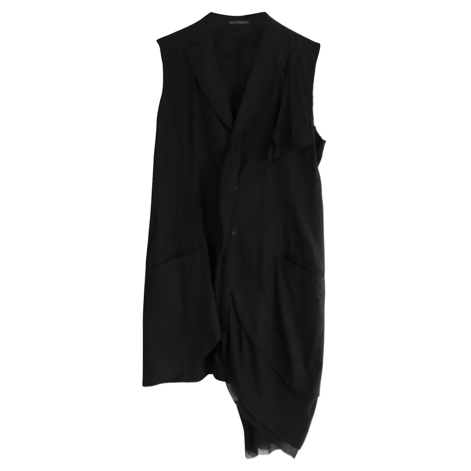 Yohji Yamamoto Zwart linnen / katoen / zijden jurk