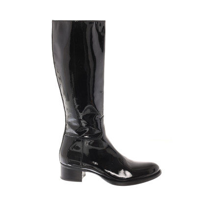 Car Shoe Boots Patent leather in Black