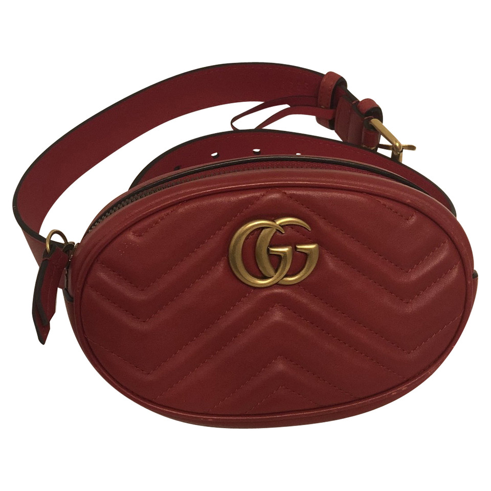 Gucci Marmont Camera Belt Bag Leather in Red