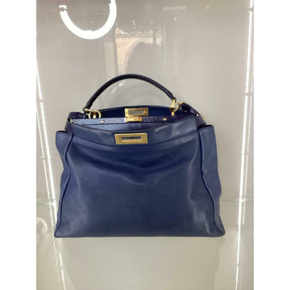 Fendi Peekaboo Bag in Pelle in Blu