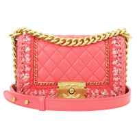 Chanel Boy Small Leer in Roze