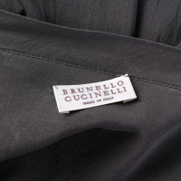 Brunello Cucinelli Jumpsuit aus Seide in Grau
