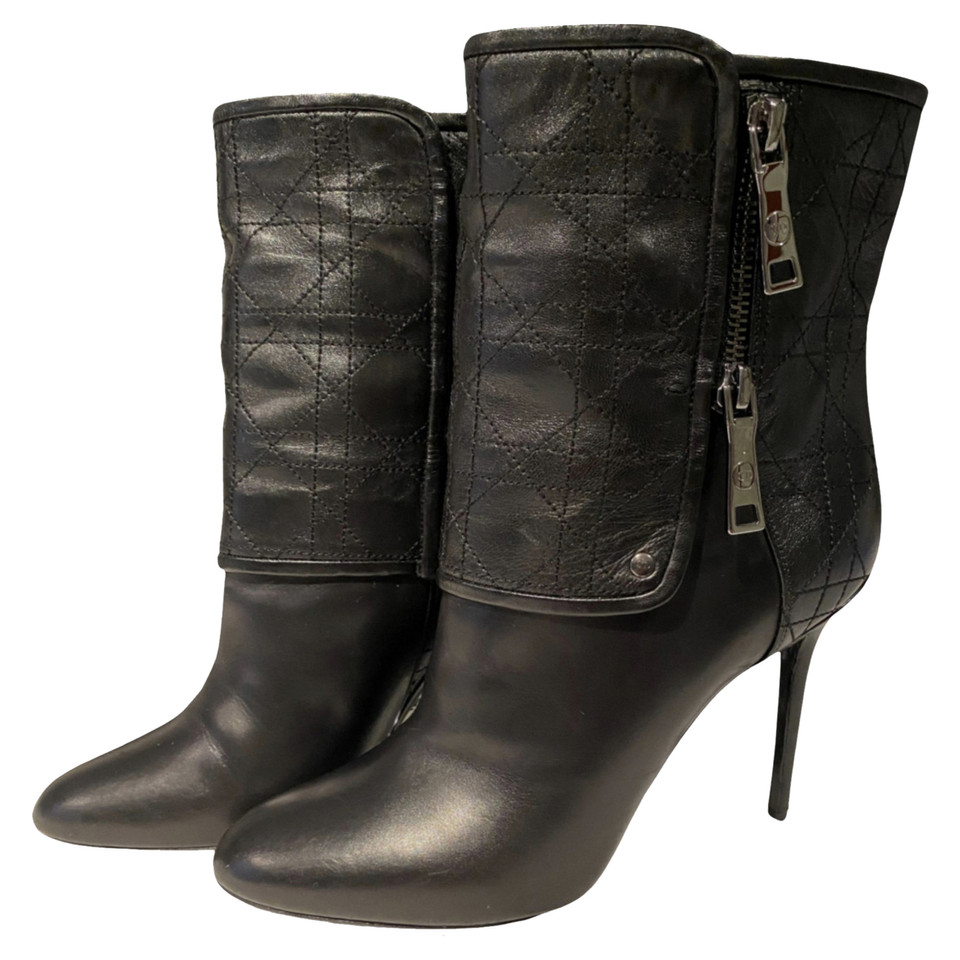 Christian Dior Ankle boots Leather in Black