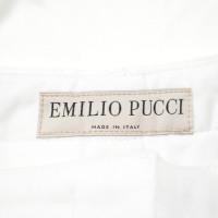 Emilio Pucci Paire de Pantalon en Coton en Blanc
