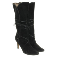 Max Mara Suede boots with tie detail