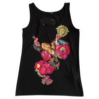 Versace Schwarzes T-Shirt mit Blumenmuster 