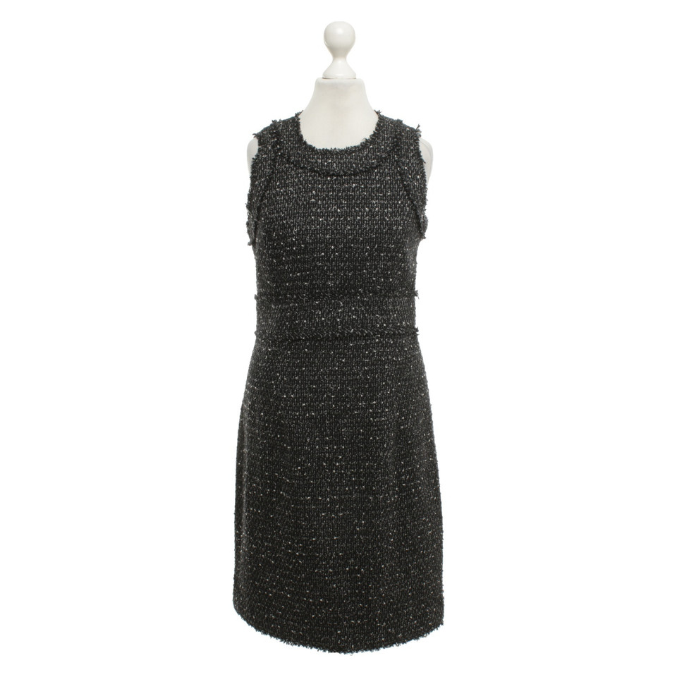 Michael Kors Bouclé robe en noir et blanc