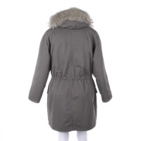 Yves Salomon Jacket/Coat Cotton in Grey