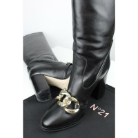 No. 21 Bottes en Cuir en Noir