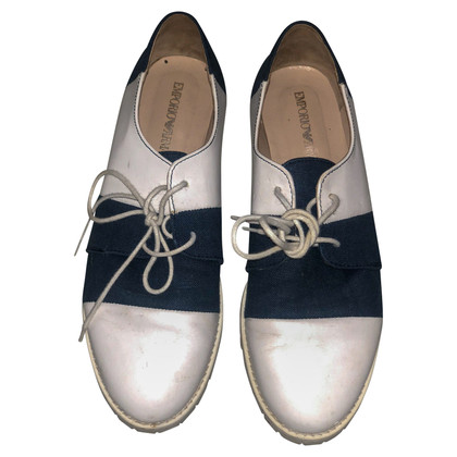 Armani Lace-up shoes Patent leather in White
