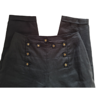 Chanel Hose aus Leinen in Schwarz