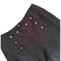 Chanel Trousers Linen in Black