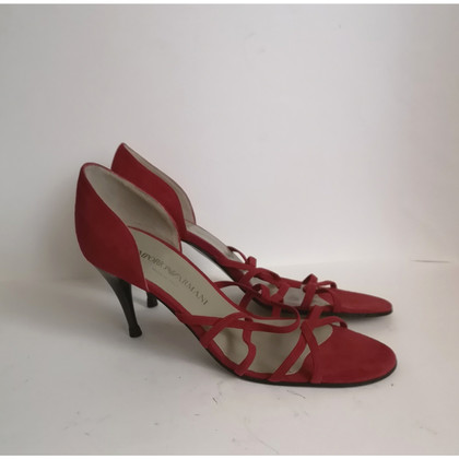 Emporio Armani Sandals Suede in Red