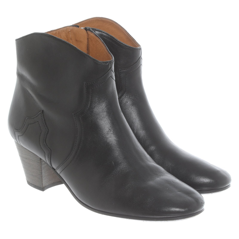 Isabel Marant Etoile Stiefeletten aus Leder in Schwarz