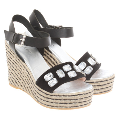 Pollini Wedges Leather in Black