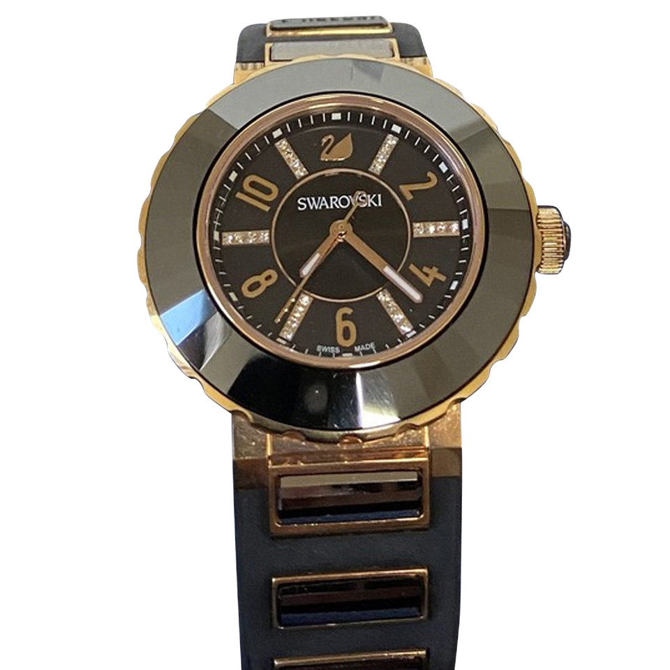 Swarovski Armbanduhr aus Stahl in Schwarz