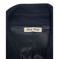 Miu Miu Jacke/Mantel aus Wolle in Schwarz