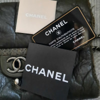 Chanel Flap Bag Leer in Olijfgroen