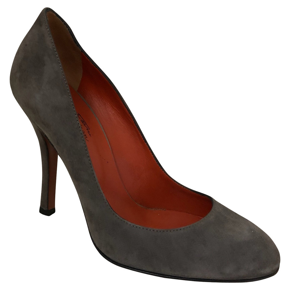 Santoni pumps suede leather