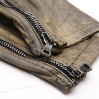 Balmain Hose aus Leder in Grau