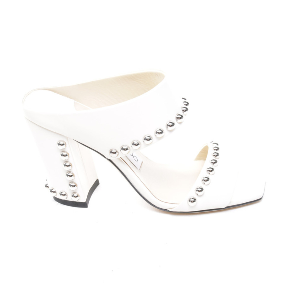 Jimmy Choo Sandali in Pelle in Bianco