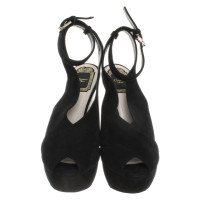 Christian Dior Sandalen aus Wildleder in Schwarz