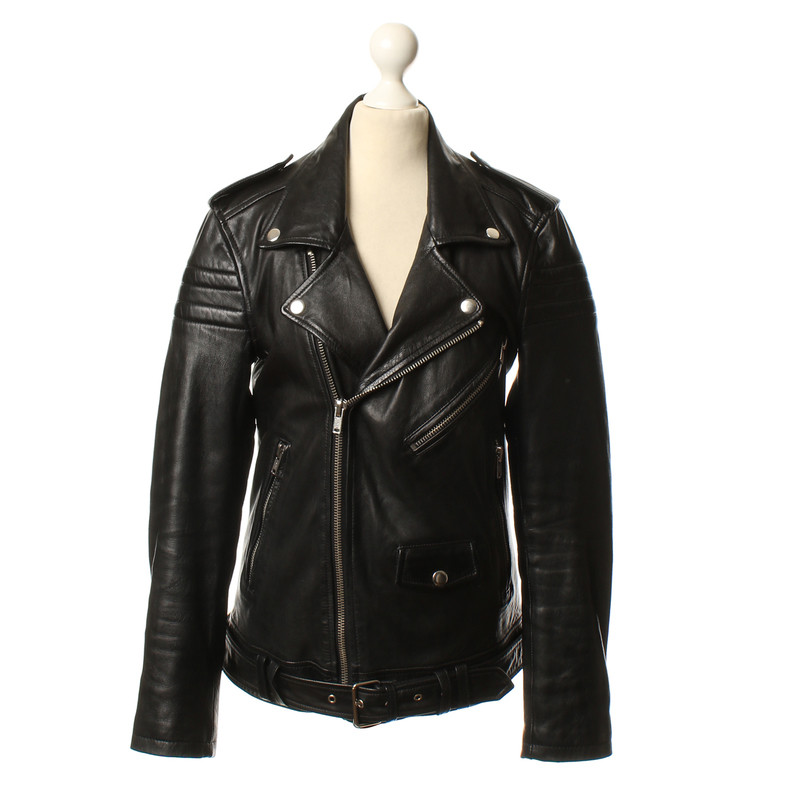 Blk Dnm Leather jacket in black