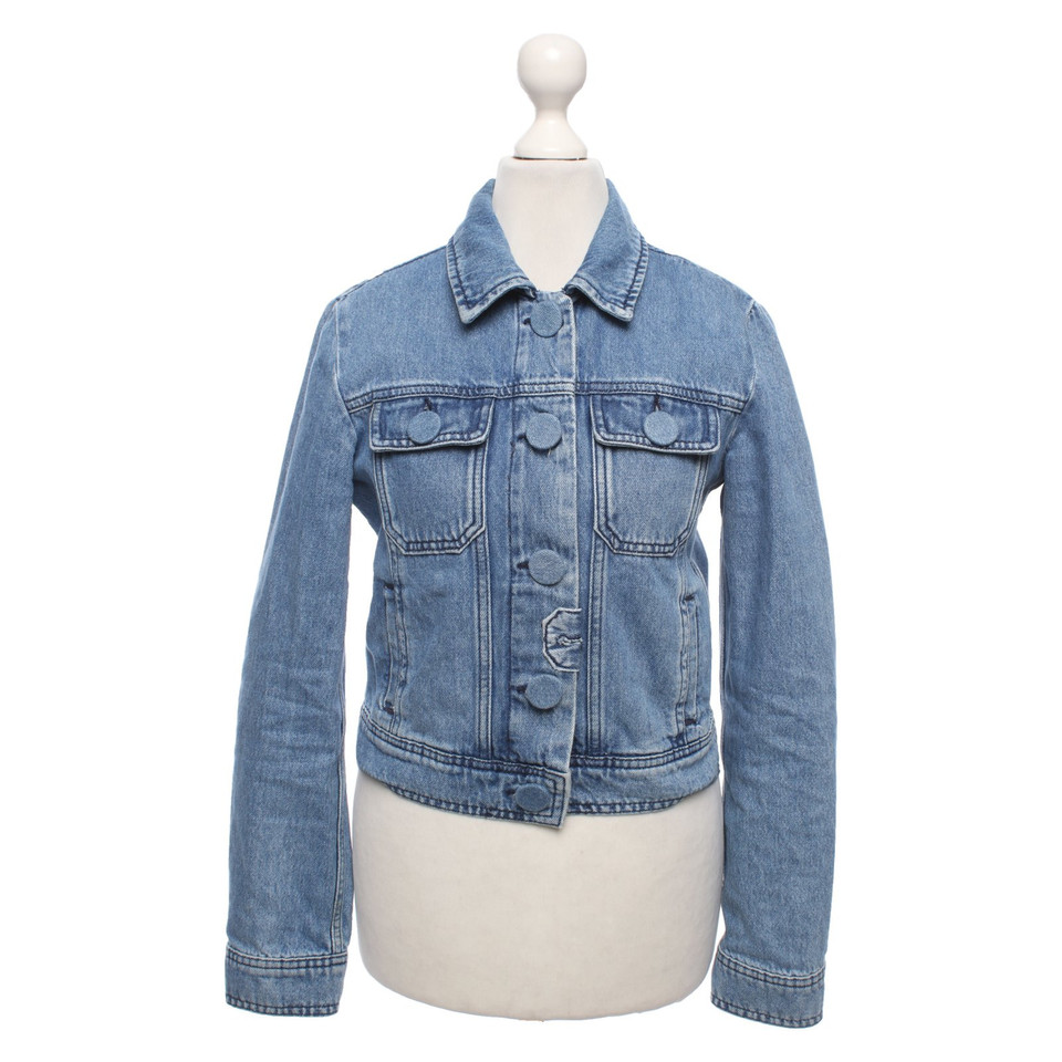 Claudie Pierlot Veste/Manteau en Coton en Bleu