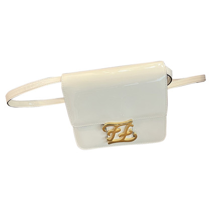 Fendi Karligraphy Patent leather in White