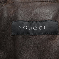 Gucci Jas/Mantel Leer in Bruin