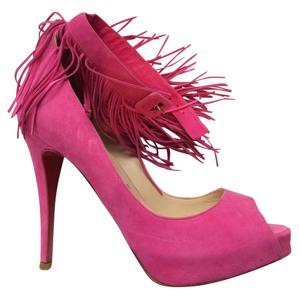 Christian Louboutin Pumps/Peeptoes Suede in Fuchsia