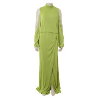 Gianni Versace Lumière verte froide épaule robe