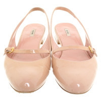 Miu Miu Slippers/Ballerinas Patent leather in Nude